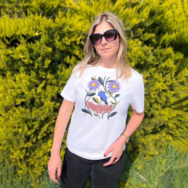 Tee-shirt coton blanc, imprimé "Flower Face" Paul Smith - Scarpe