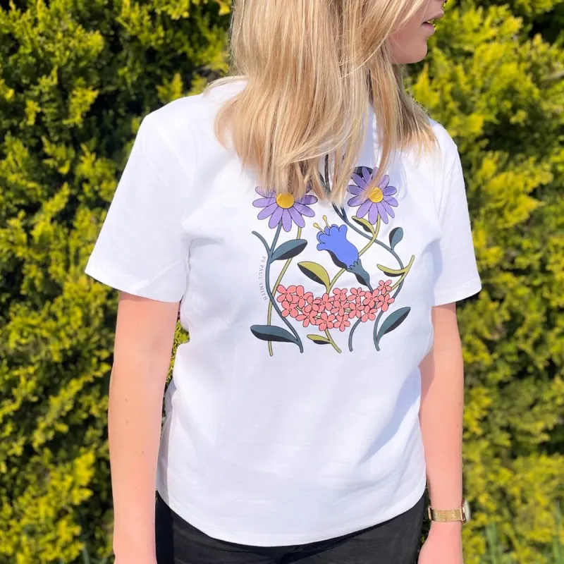 Tee-shirt coton blanc, imprimé "Flower Face" Paul Smith - Scarpe