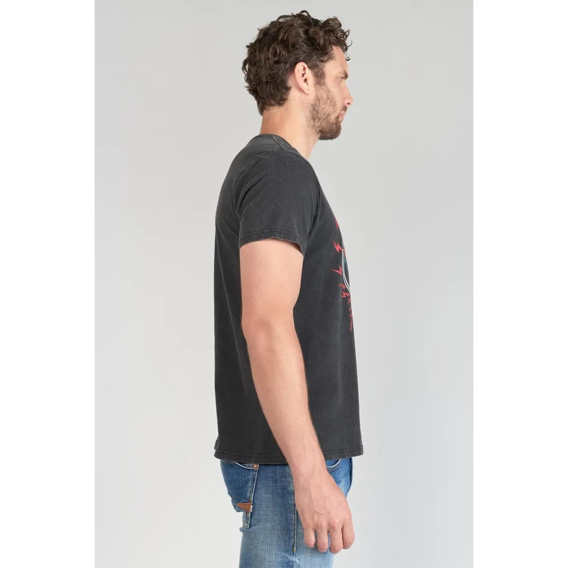 Tee-Shirt STIPE noir en coton Le Temps des Cerises - T-shirt / Polo Homme sur MenCorner