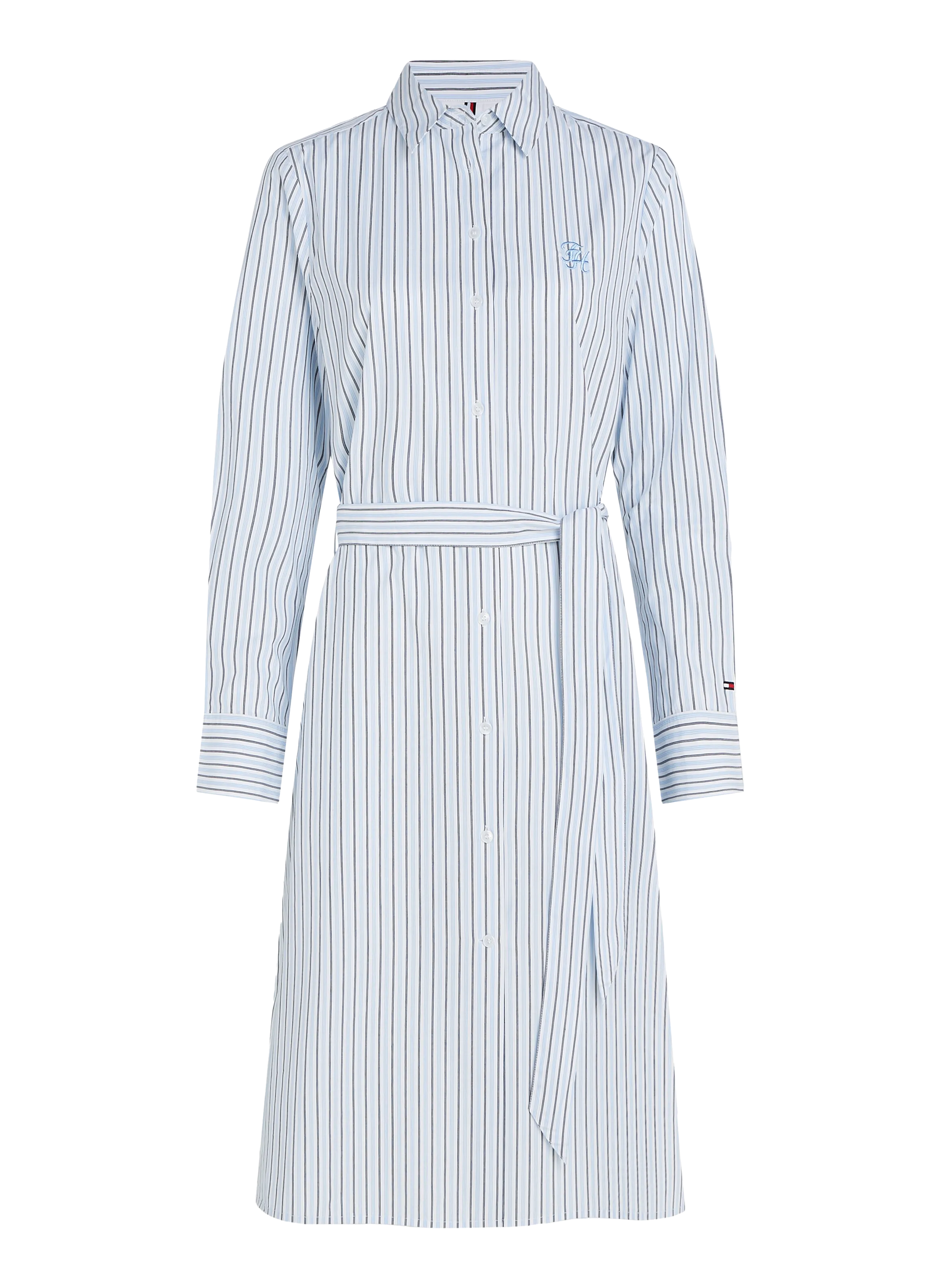 TOMMY HILFIGER  Robe chemise midi en coton  - Bleu