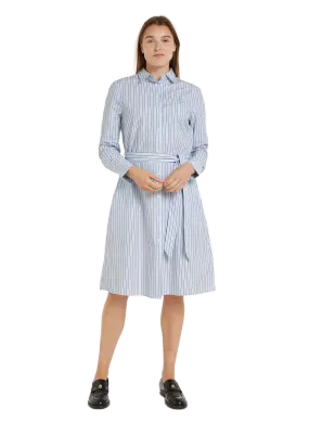 TOMMY HILFIGER  Robe chemise midi en coton  - Bleu