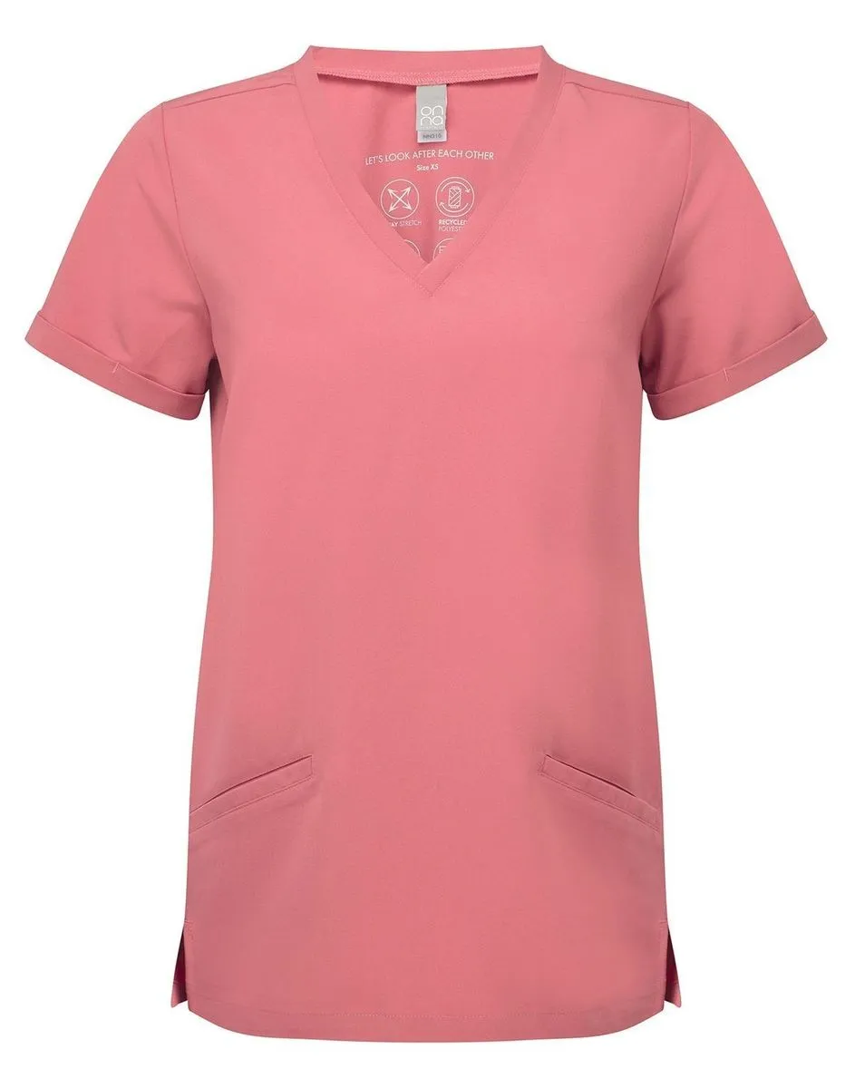 Tunique stretch col V - Femme - NN310 - rose 