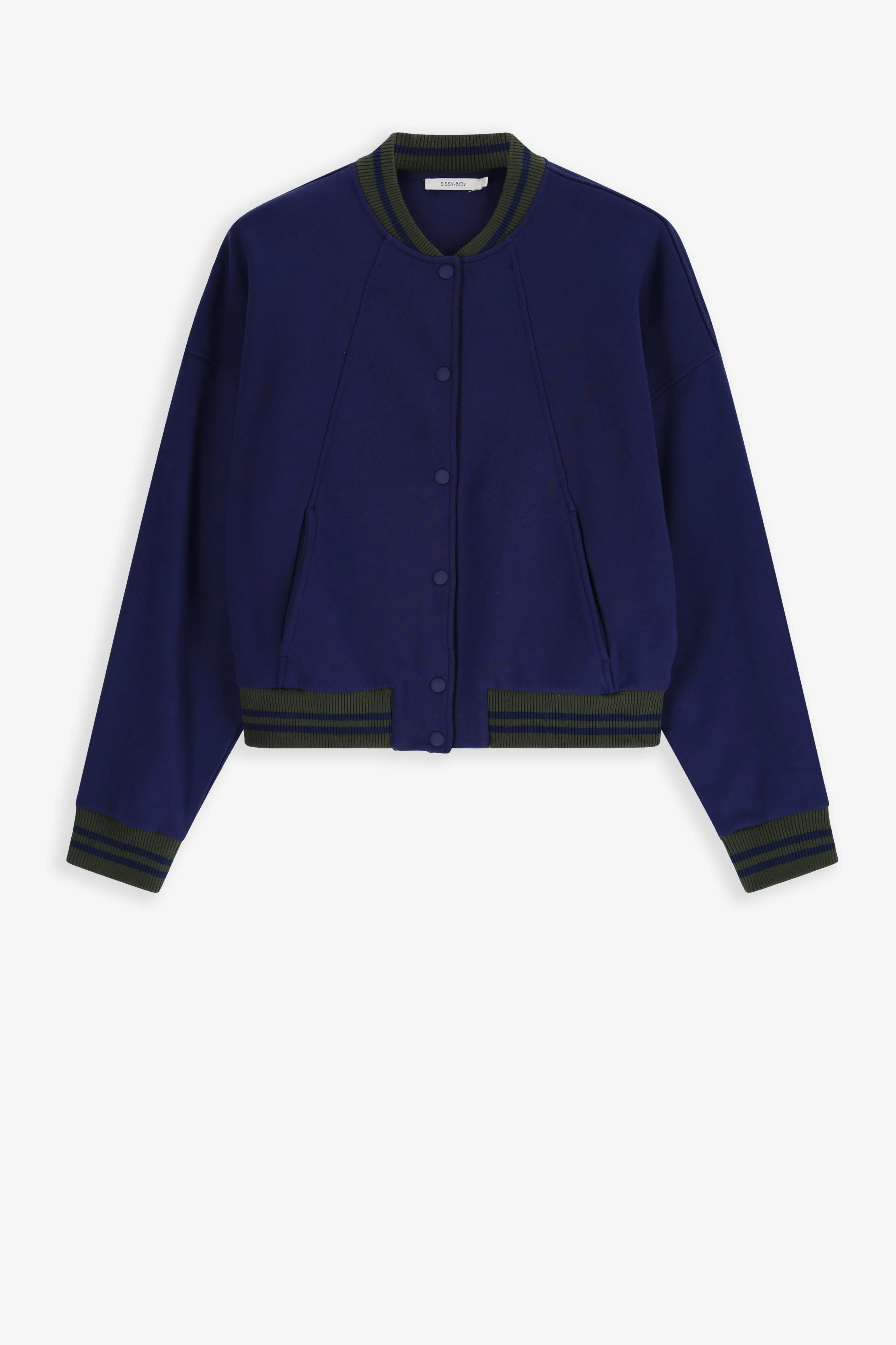 Veste bomber avec bords côtelés - bleu foncé