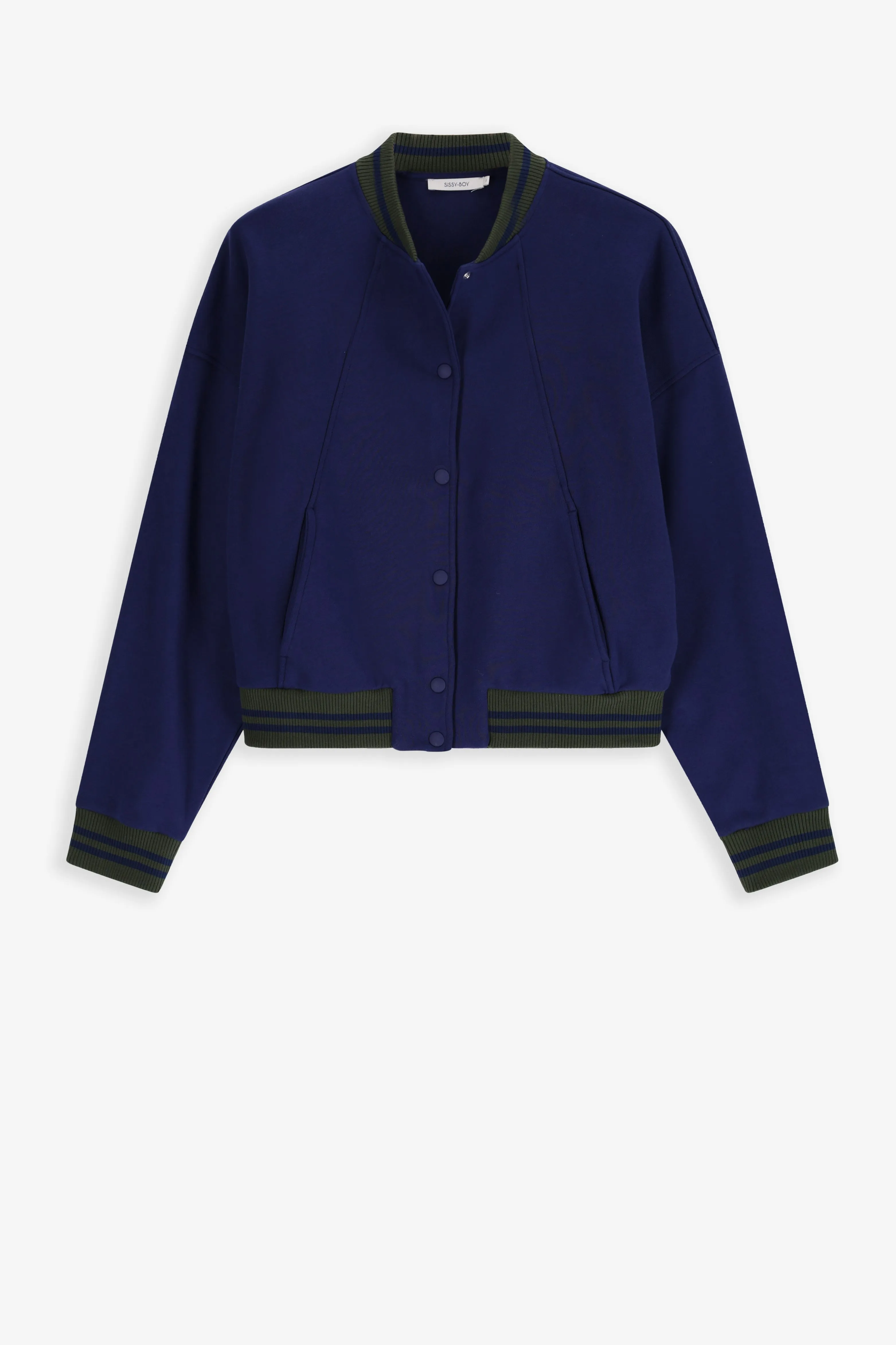 Veste bomber avec bords côtelés - bleu foncé