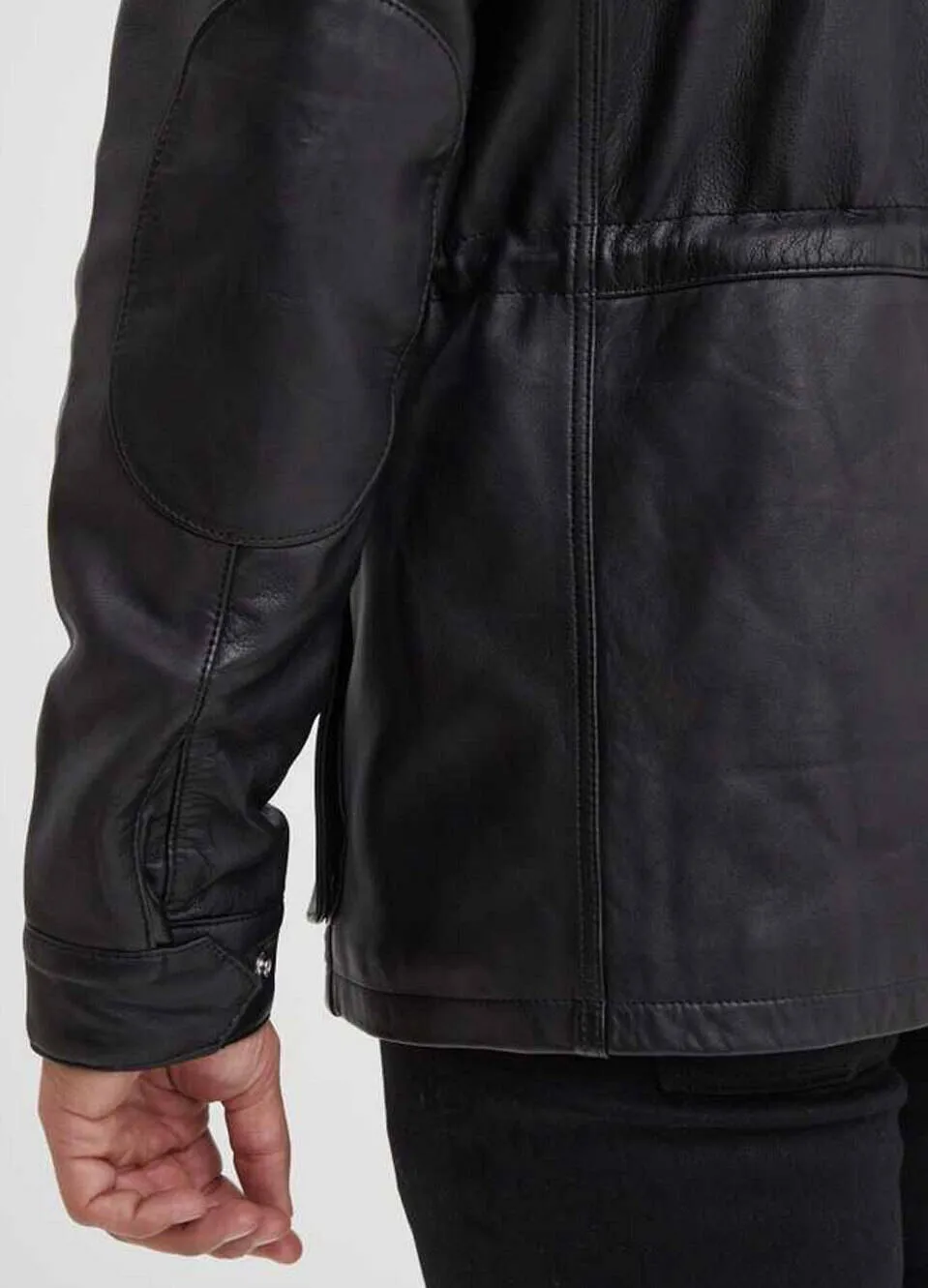 Veste cuir homme vintage noir