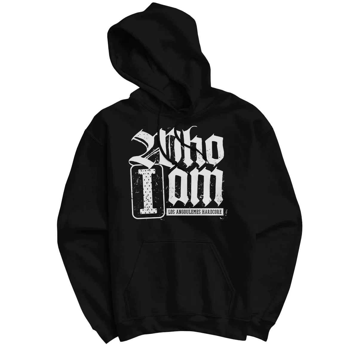 WHO I AM Los Angoulemes Hardcore BLACK HOODIE