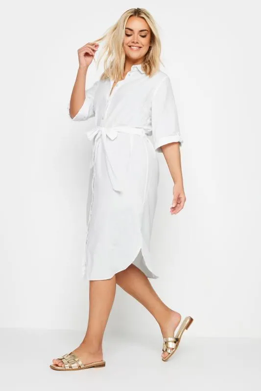 YOURS - Robe-Chemisier Blanche Midi