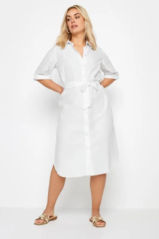 YOURS - Robe-Chemisier Blanche Midi