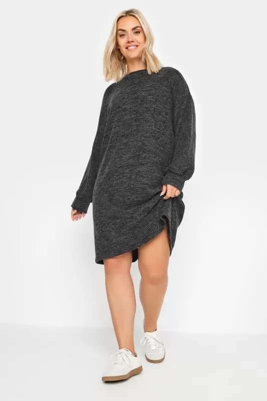 YOURS - Robe-Pull Charbonneux Toucher Doux en Maille