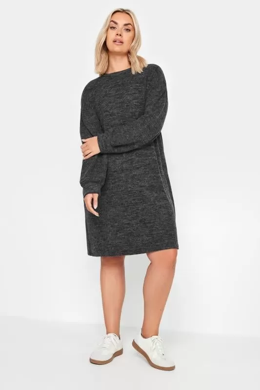 YOURS - Robe-Pull Charbonneux Toucher Doux en Maille