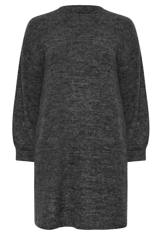 YOURS - Robe-Pull Charbonneux Toucher Doux en Maille