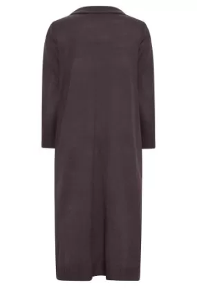 YOURS - Robe-Pull Violet Foncé Midi en Maille