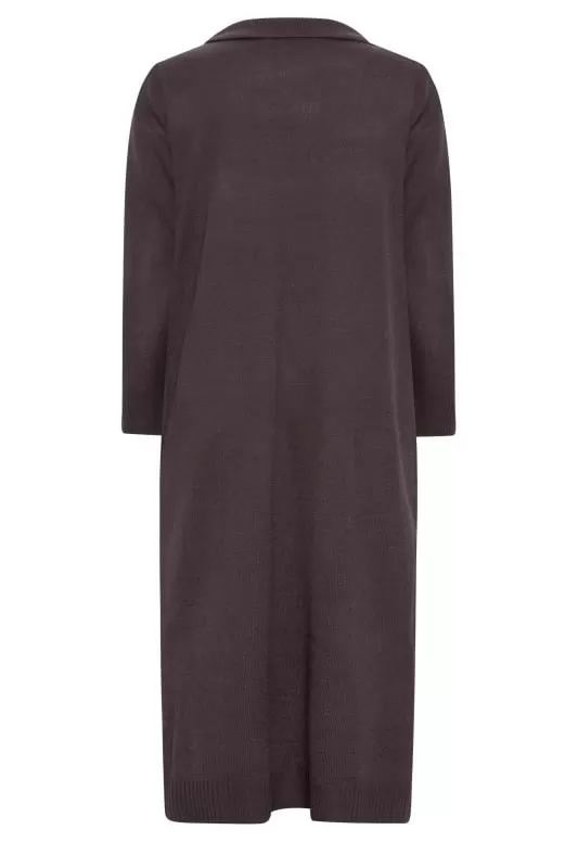 YOURS - Robe-Pull Violet Foncé Midi en Maille