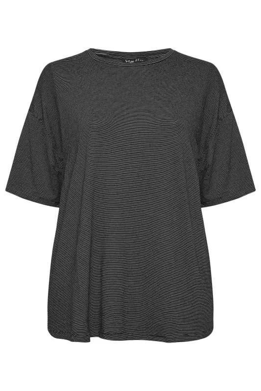 YOURS - T-Shirt Noir Oversize en Jersey